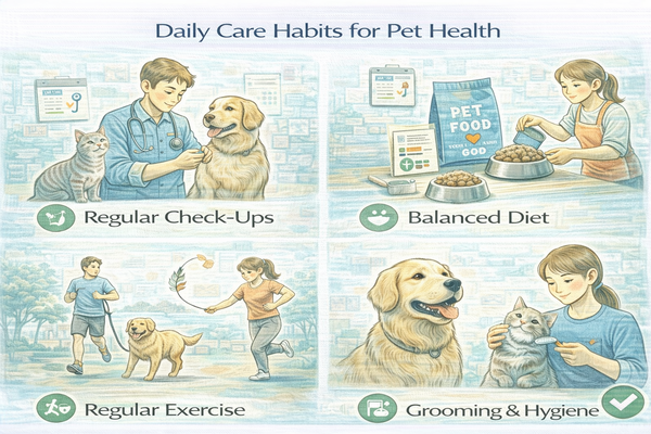 반려동물 건강 관리 습관을 설명하는 일상 관리 모습