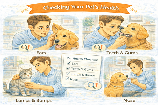 반려동물 건강 체크 항목을 확인하는 보호자의 일상 모습