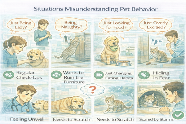 반려동물 행동 오해 상황을 설명하는 보호자의 관찰 모습