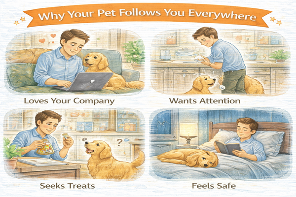 반려동물이 보호자를 따라다니는 이유를 보여주는 일상 모습