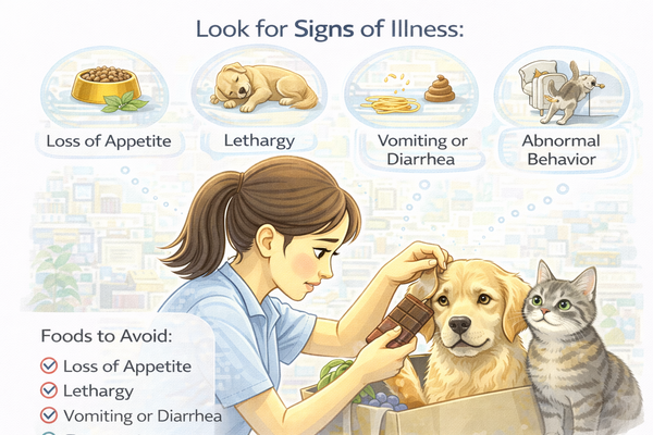 반려동물 건강 이상 발견을 위해 보호자가 상태를 확인하는 모습