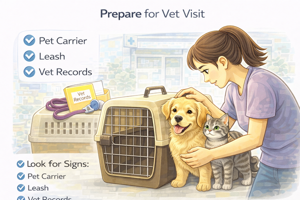 반려동물 병원 방문 준비를 위해 이동장을 준비하는 보호자의 모습