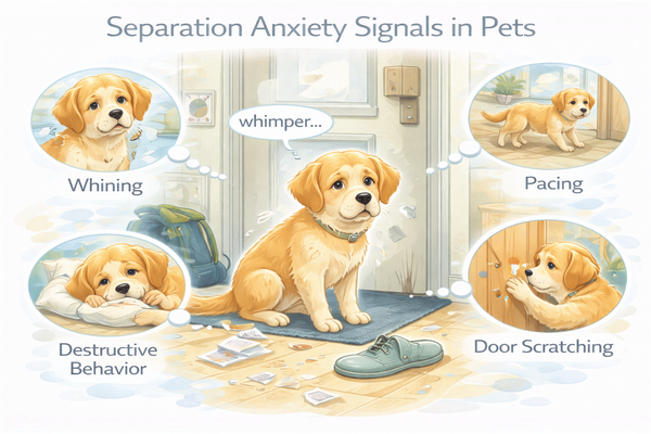 반려동물 분리불안 신호로 보호자를 기다리는 강아지 모습